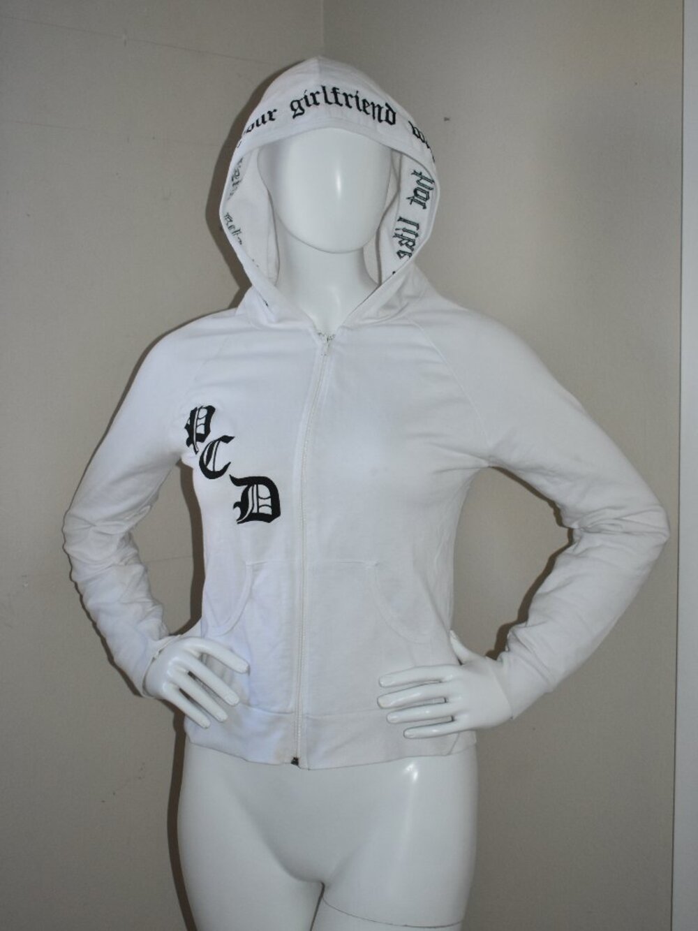pcd Pussycat Dolls hoodie Don't Cha Wish Your White hoodie jacket Size Small S